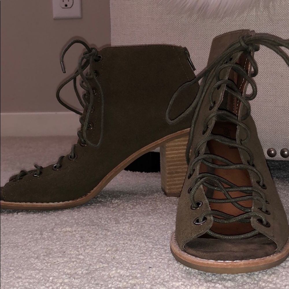 JEFFREY CAMPBELL Lace Up Suede Heels